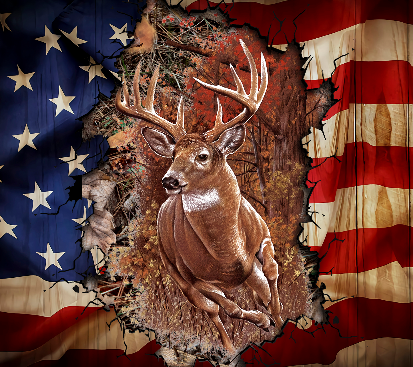 #84 American Flag Buck Tumbler