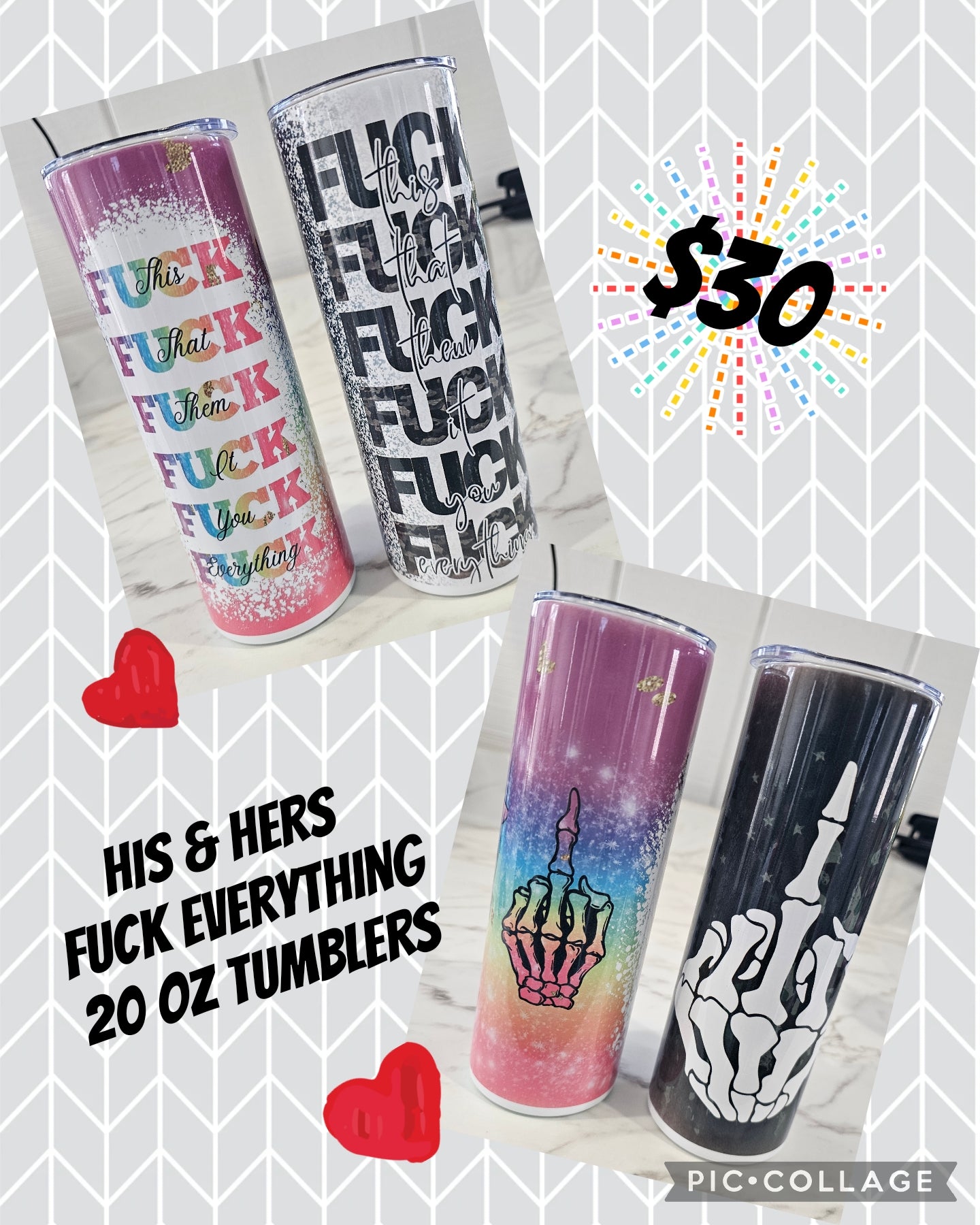 Special: 2 for $30 Fuck Everything Tumblers