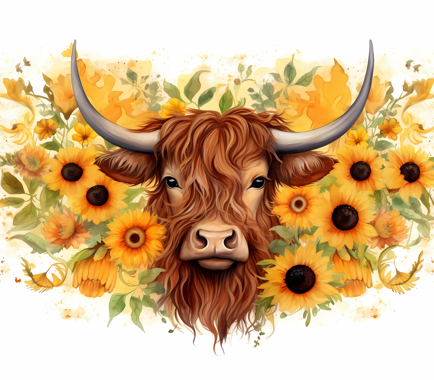 #40 Highland Cow Sunflower Tumbler