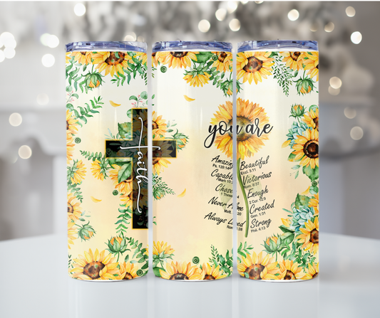 #110 Faith Sunflowers Tumbler