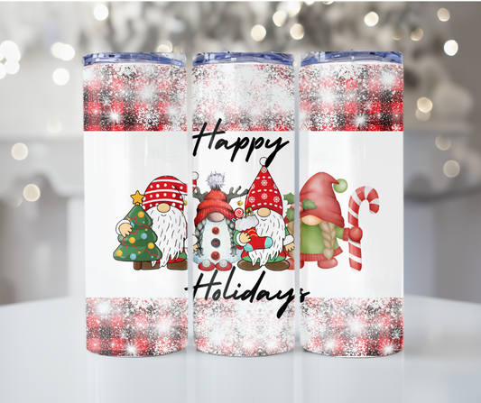 #118 Happy Holiday Gnome Tumbler