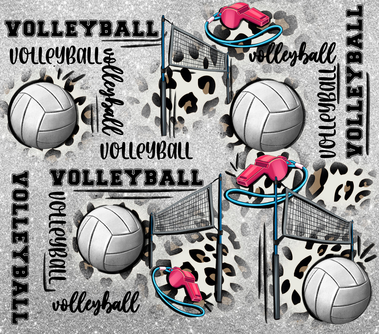 #12 Customized Grey Volleyball Tumbler