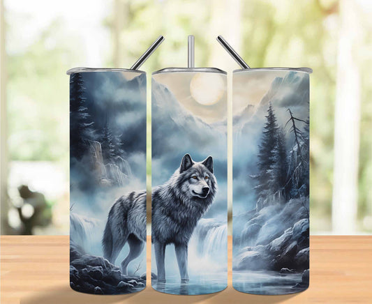 #132 Winter Wolf Tumbler