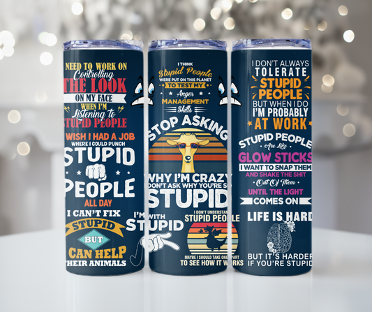 #143 Stop Asking Why I'm Crazy, You're Stupid Tumbler