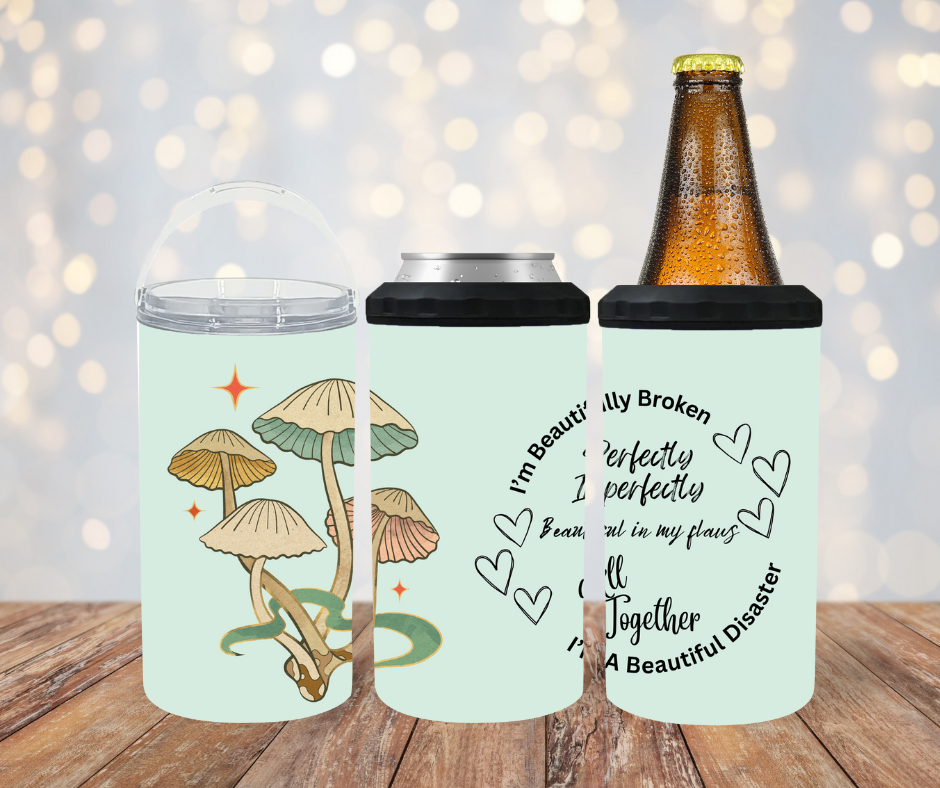 #152 Beautiful Disaster Blue Mushroom Can Cooler