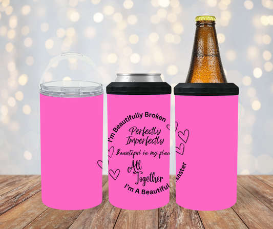 #153 Beautiful Disaster Hot Pink Can Cooler