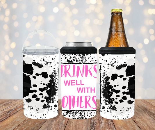 #161 Drinks Well With Others Black and White Can Cooler