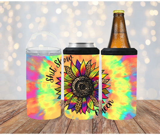 #170 Shit Show Queen Sunflower Can Cooler