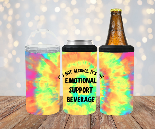 #176 Tye Dye Emotional Support Beverage Can Cooler