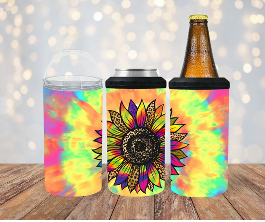 #177 Tye Dye Sunflower Can Cooler