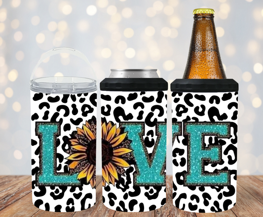 #188 Sunflower Love Cheeta Can Cooler