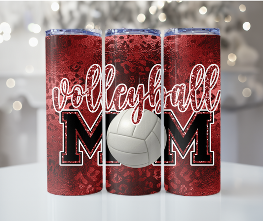 #18 Maroon Volleyball Mom Tumbler
