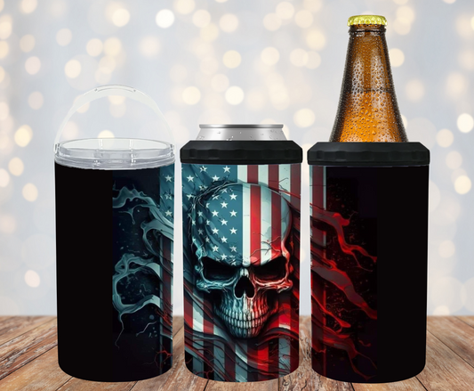 #195 American Skull Can Cooler