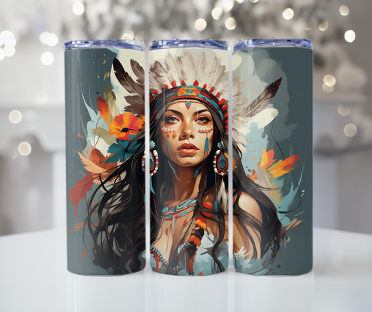 #225 Beautiful Native American Woman Tumbler