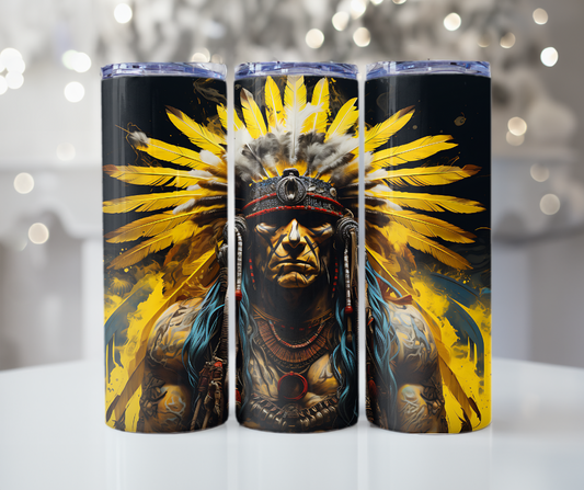 #227 Native American Warrior Tumbler