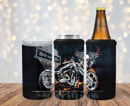 #234 Born to Ride Motorcycle Can Cooler