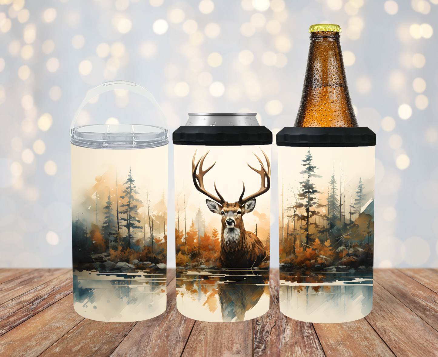 #240 Water Color Buck Can Cooler