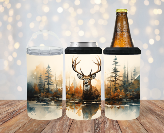 #240 Water Color Buck Can Cooler