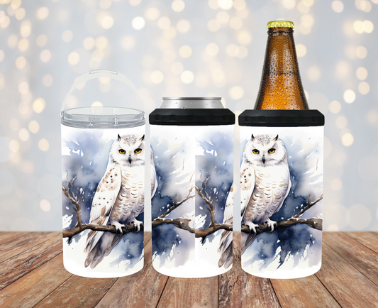 #242 Winter Owl Can Cooler