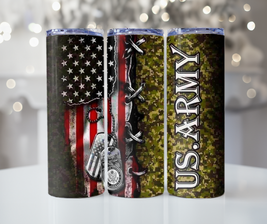 #247 US Army Dog Tags Tumbler