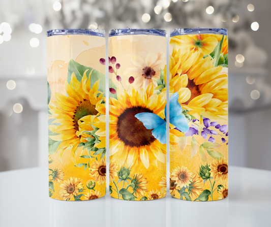 #249 Sunflowers and Butterflies Tumbler