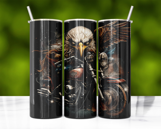 #260 Biker with Eagle Tumbler