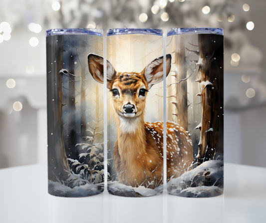 #263 Winter Fawn Tumbler