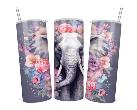 #273 Floral Elephant Tumbler