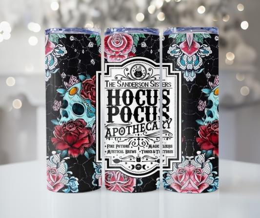 #277 Hocus Pocus Skulls and Flowers Tumbler