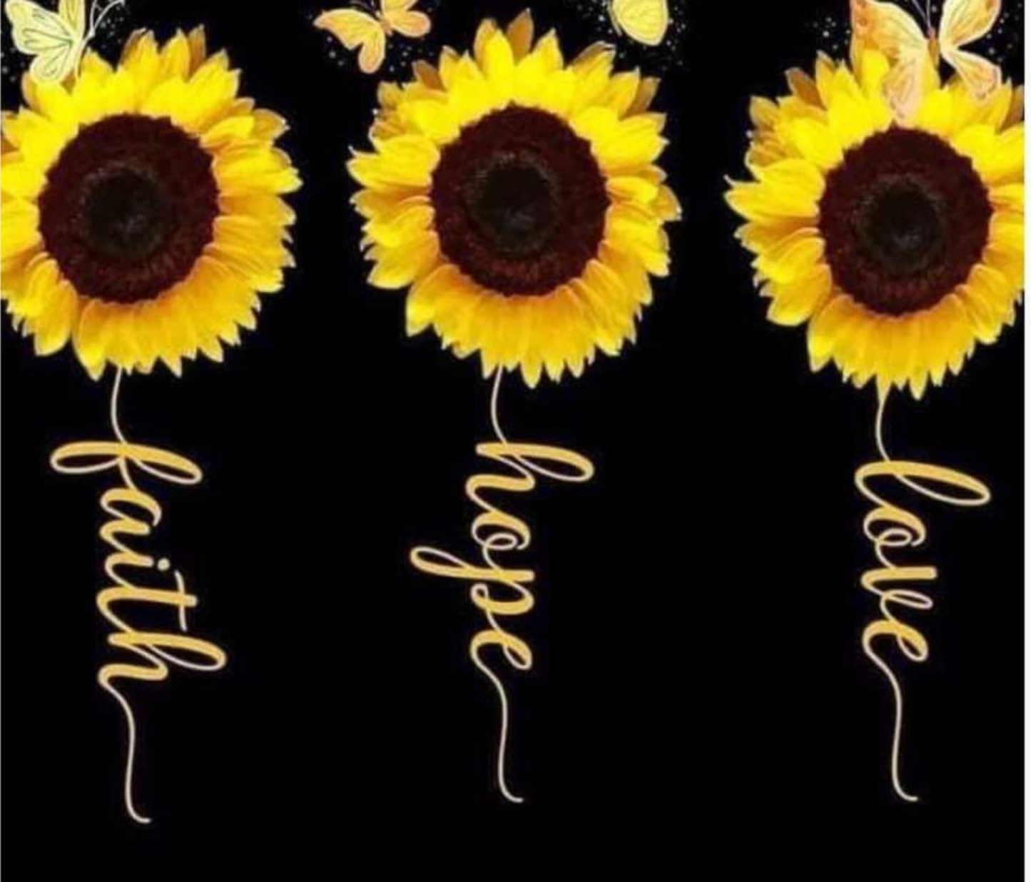 #284 Love Hope Faith Sunflower Tumbler