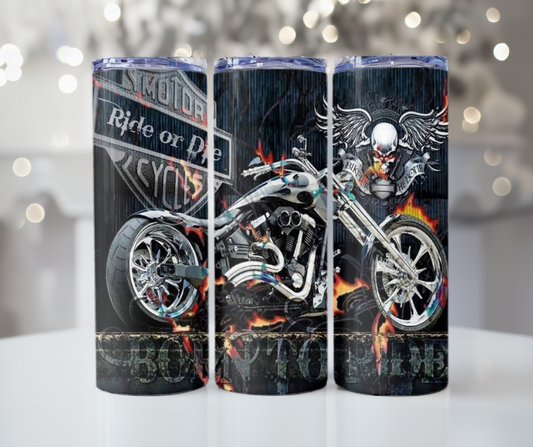 #296 Biker with Eagle Tumbler