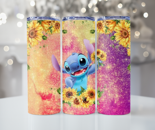 #306 Blue Guy and Sunflowers Tumbler
