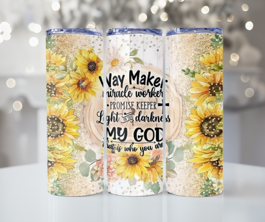 #313 Way Maker Sunflower Tumbler