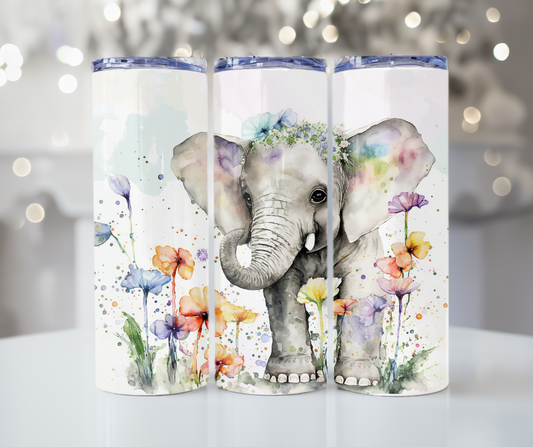 #317 Elephant Flower Tumbler
