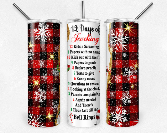#332 12 Teachers Teaching Red Tumbler