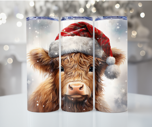#33 Christmas Highland Cow Tumbler