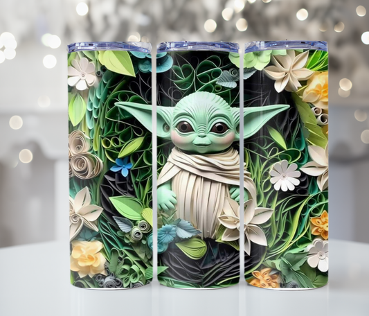 #355 Yoda Flowers Tumbler