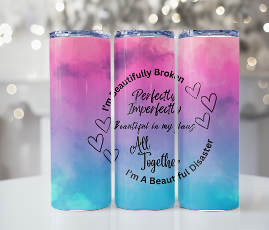 #362 Imperfectly Perfect Pink and Blue Tumbler