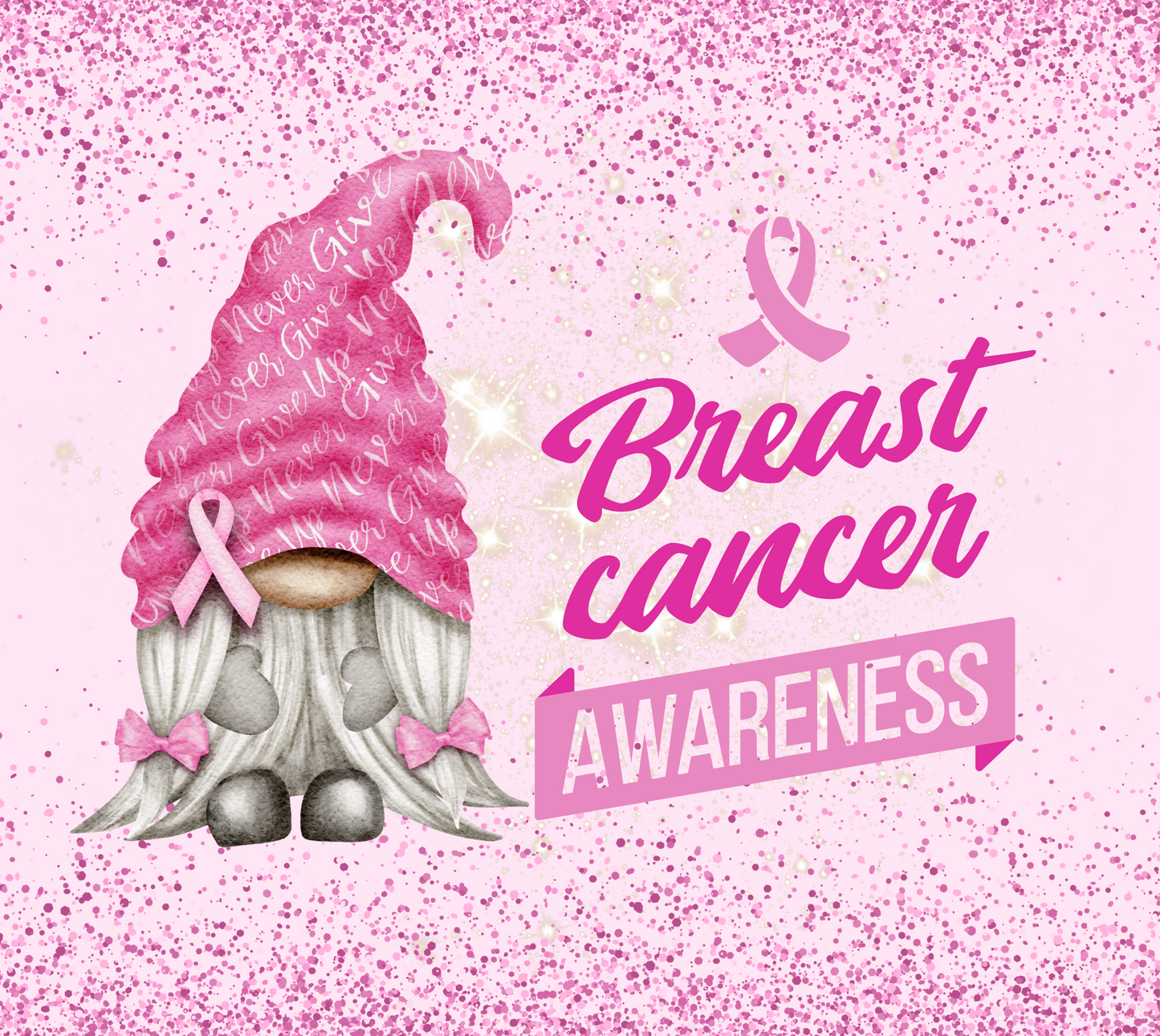 #396 Breast Cancer Awareness Gnome Tumbler