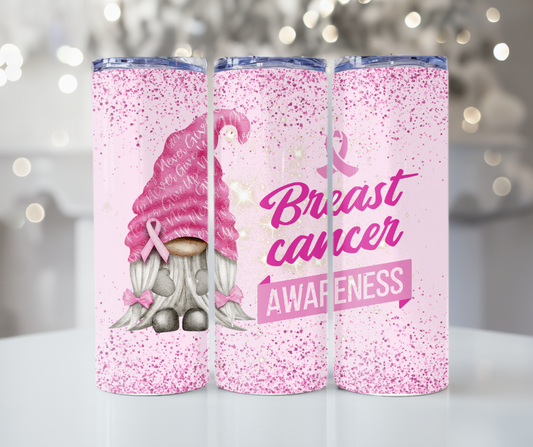 #396 Breast Cancer Awareness Gnome Tumbler
