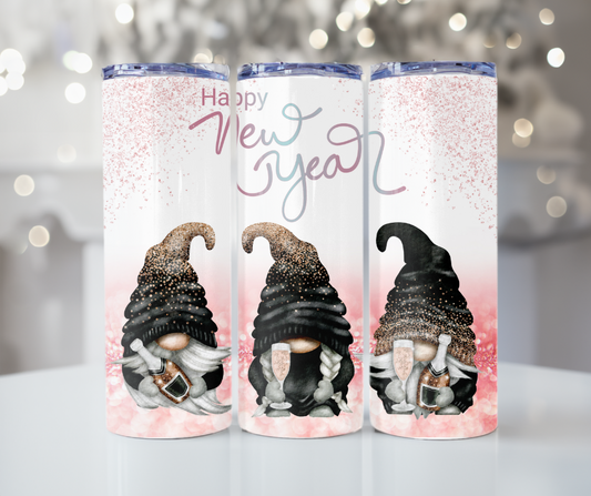 #398 Happy New Year Gnome Tumbler