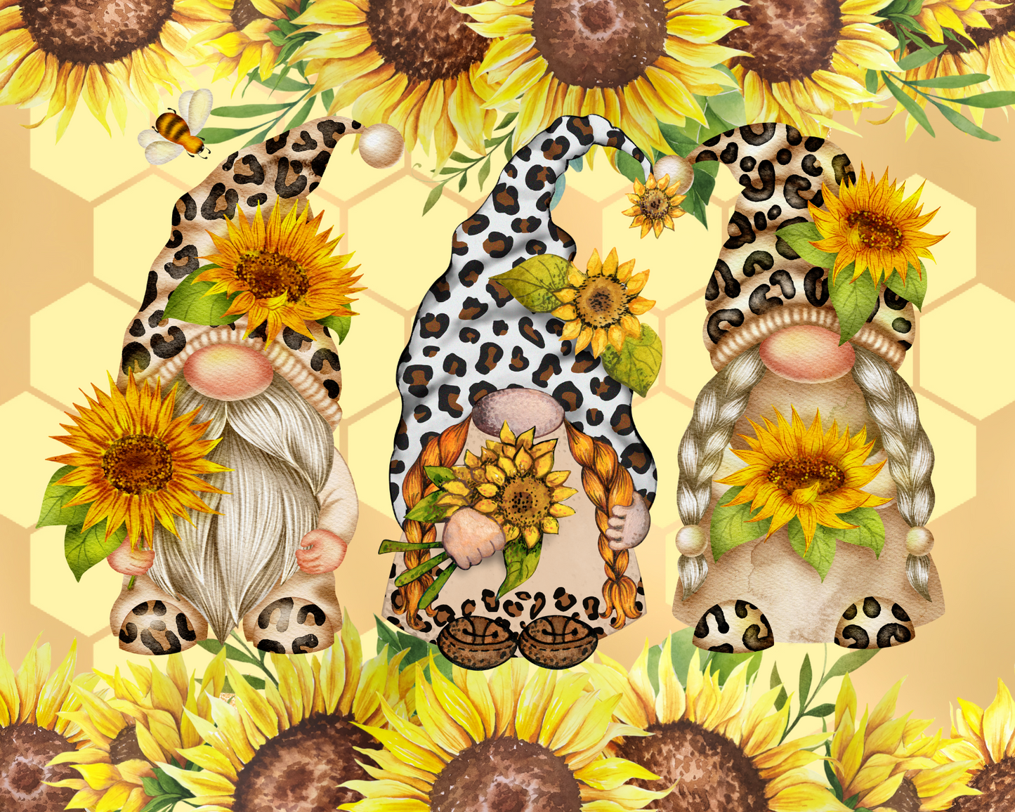 #401 Leopard Sunflower Gnome
