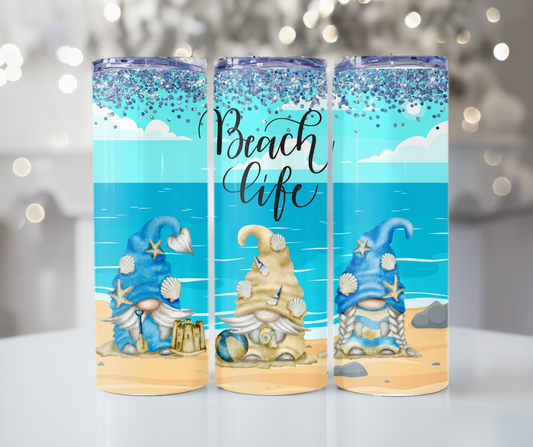 #402 Life At The Beach Gnome Tumbler