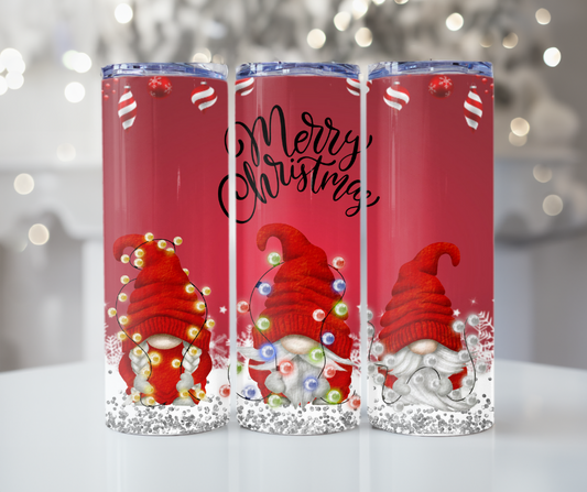 #406 Merry Christmas Gnome Tumbler
