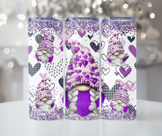 #408 Purple Heart Gnome Tumbler