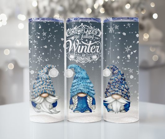 #409 Snowflakes Gnome Tumbler