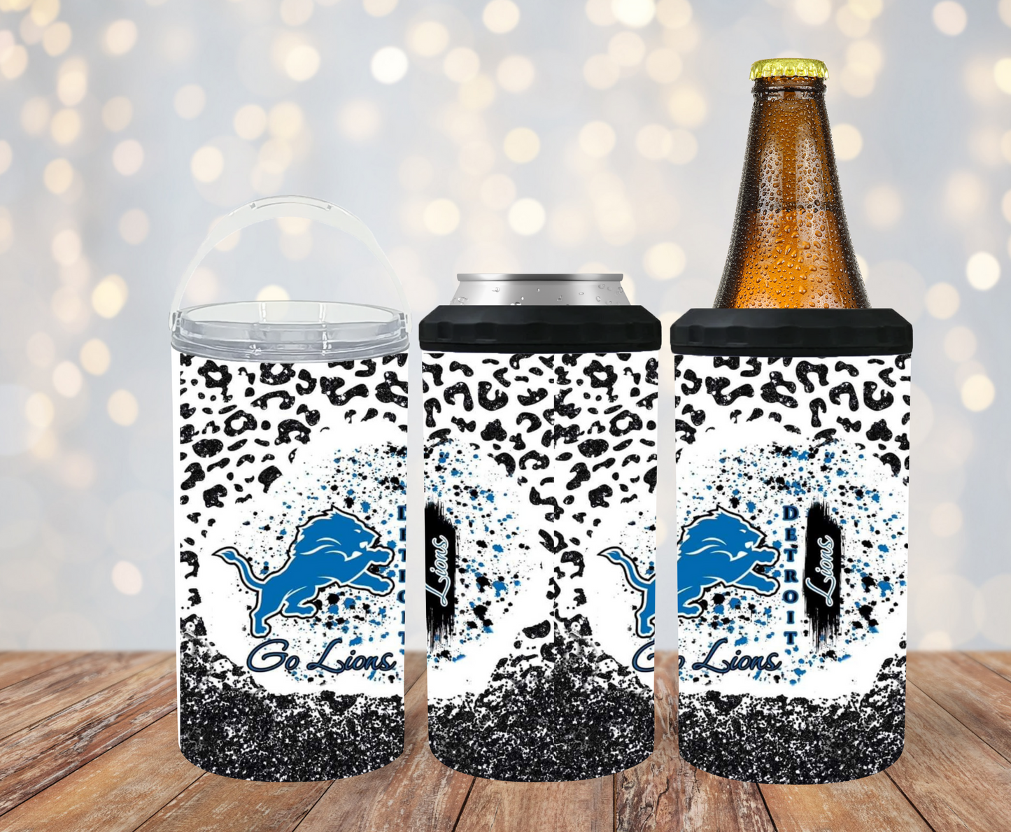 #415 Go Lions Cheeta Print Can Cooler