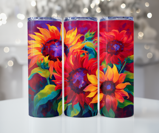 #437 Painted Sunflowers Tumbler