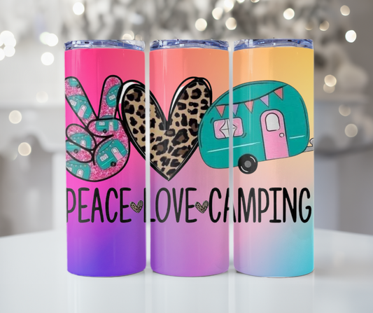 #438 Peace Love and Camping Tumbler