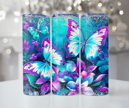#441 Teal Butterfly Tumbler